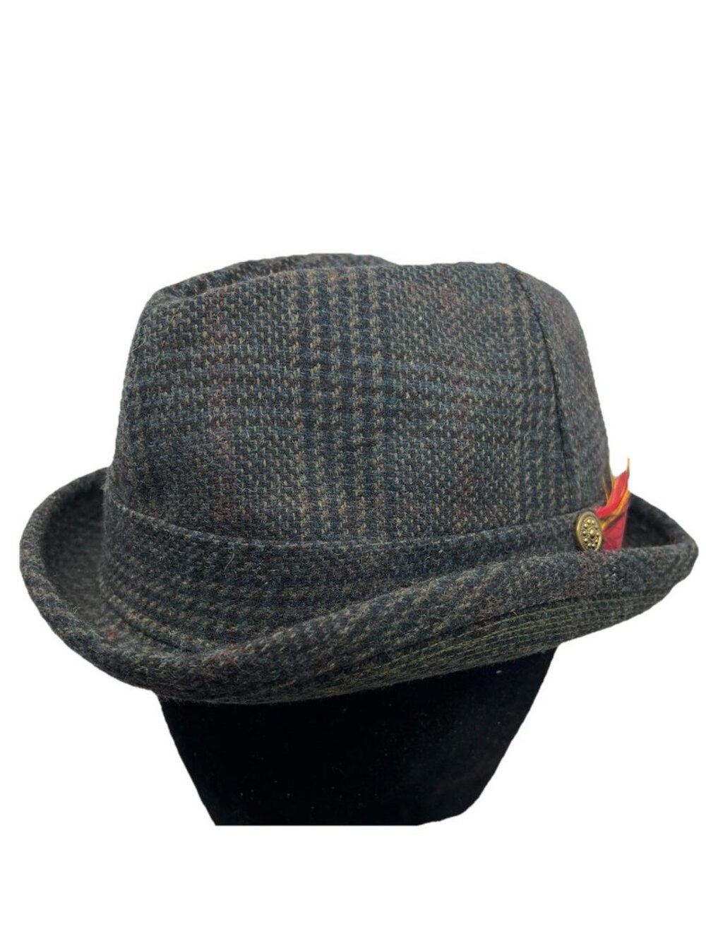 Harvard Men's Size 7 Fedora Hat Cap Vintage Made in USA Union Retro 60's Feather